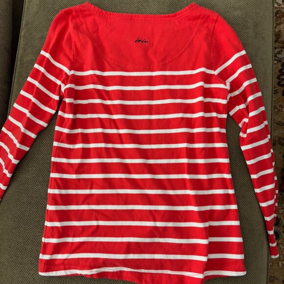 Joules Dachshund Red and White Striped Long Sleeved Shirt, Size 2, Small - Picture 5 of 6